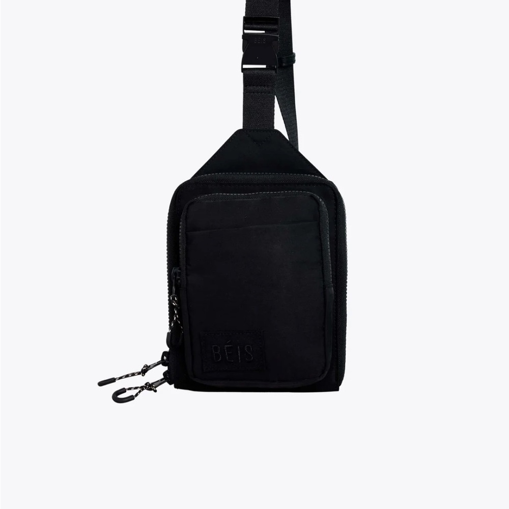 BEIS Black Compact Crossbody Travel Sling Bag